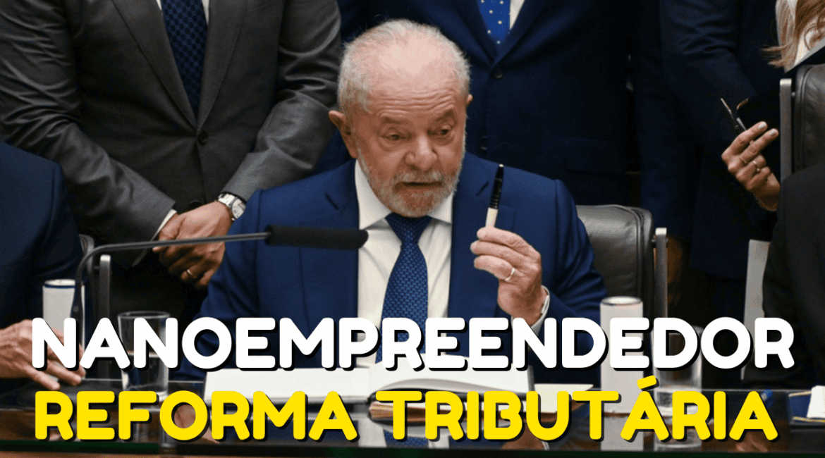 Nanoempreendedor na Reforma Tributária analisando documentos fiscais sobre a mesa com calculadora e caneta, representando adaptação às novas regras