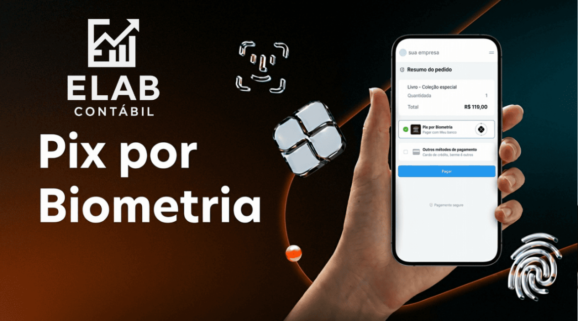 Pix por biometria no celular com autenticação biométrica lateral, representando pagamento digital seguro e rápido
