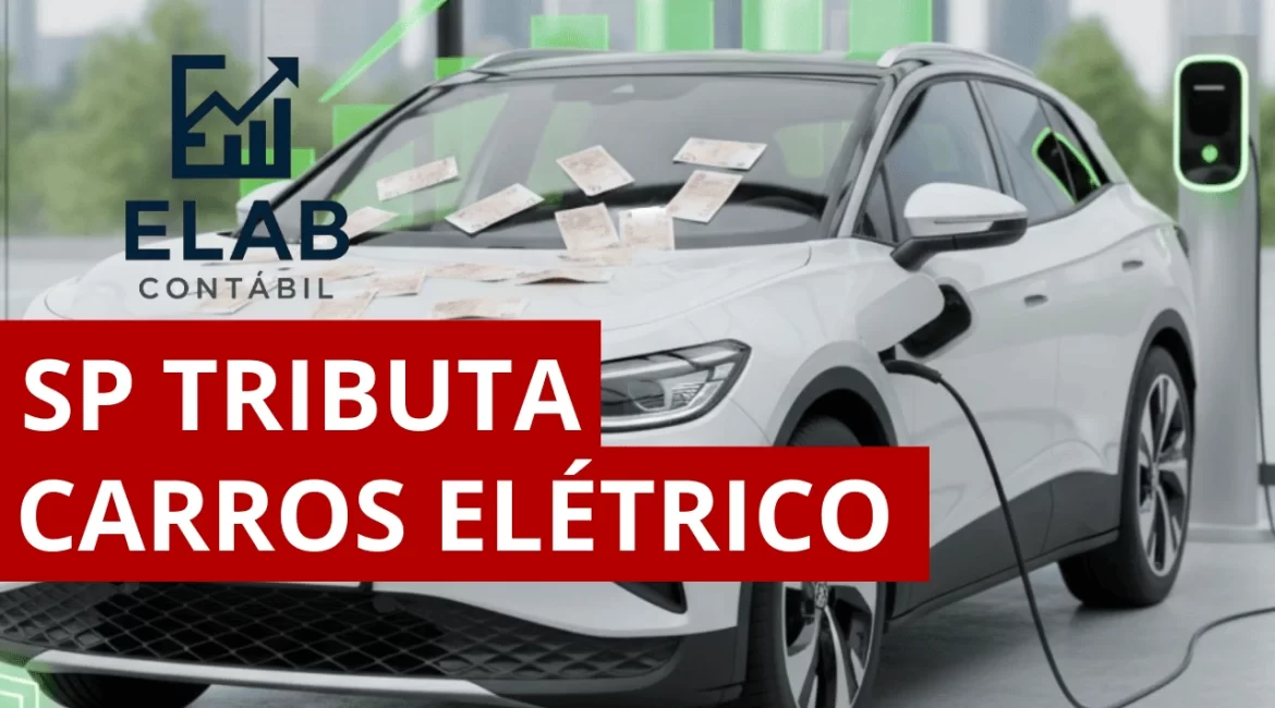 Carro elétrico carregando em estação, representando veículos elétricos incluídos na substituição tributária do ICMS em São Paulo