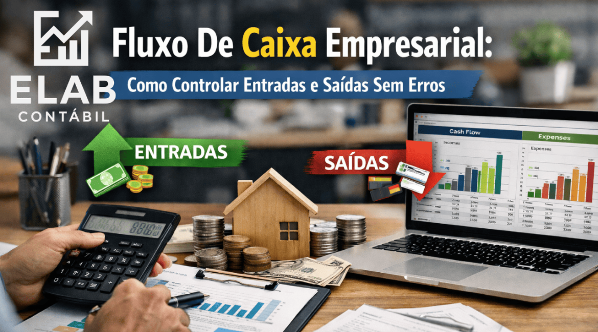 Gerenciamento de fluxo de caixa empresarial com controle de entradas e saídas